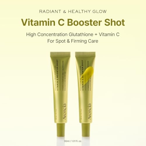 Arencia Vitamin C Booster Shot Serum with Glutathione, Niacinamide and Vitamin E for Glow Skin 1.01 Fl Oz