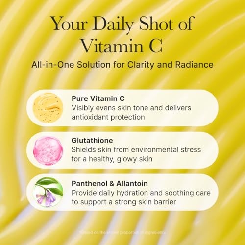 Arencia Vitamin C Booster Shot Serum with Glutathione, Niacinamide and Vitamin E for Glow Skin 1.01 Fl Oz