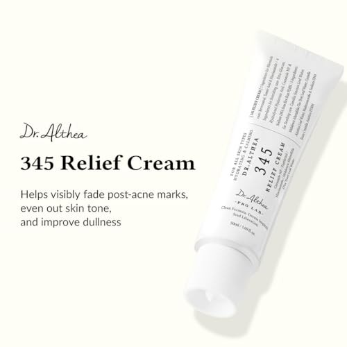Dr.Althea 345 Relief Cream | Moisturizer for Soothing Recovery and Blemish Care with Tea Tree Leaf Water & Niacinamide | Korean Vegan Skin Care for Al